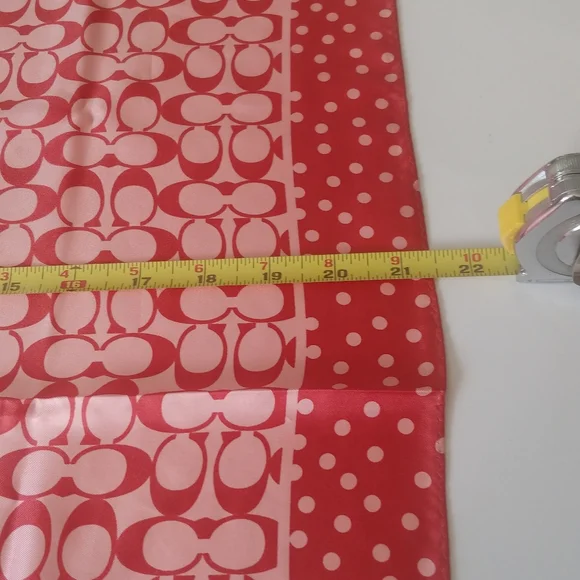 Coach Rust and Pink Patterned Scarf - Picture 3 of 9